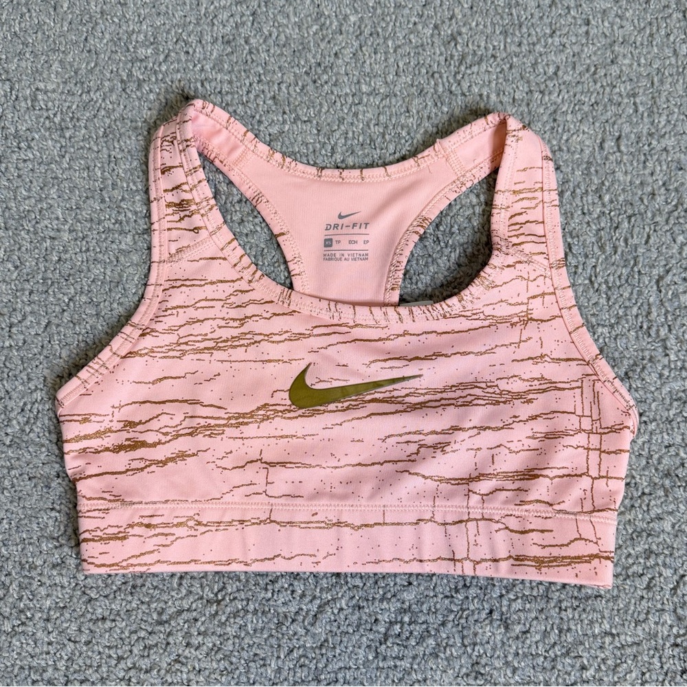 Nike Victory Metallic Rose Gold Sports Bra